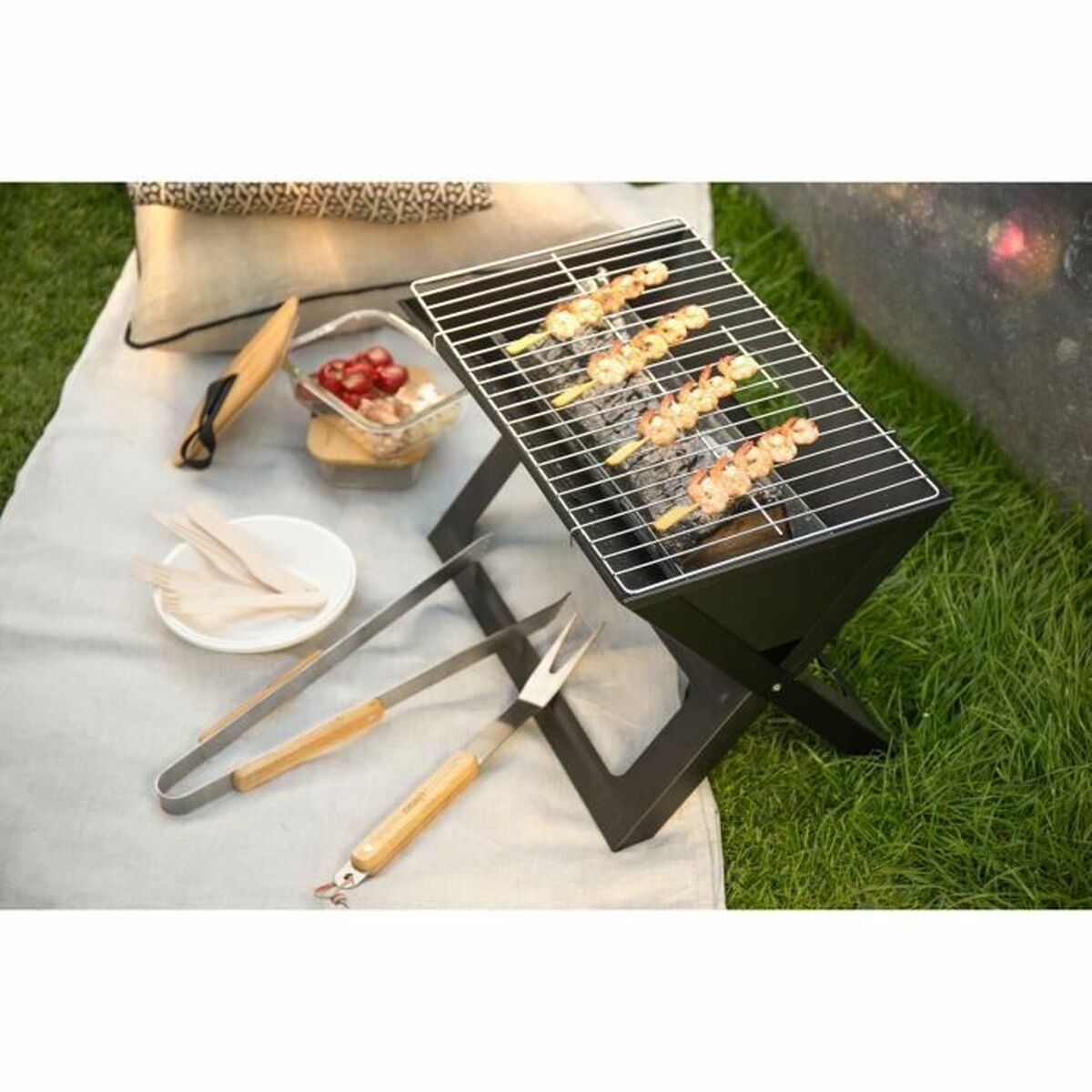Barbecue Pieghevole Portatile a Carbone Livoo Doc268 Acciaio 44,5 x 28,5 cm