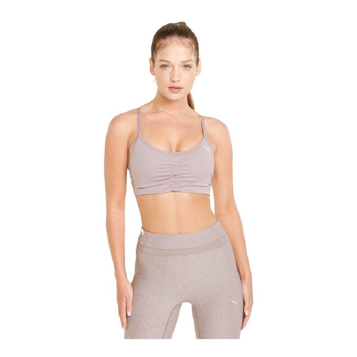 Reggiseno Sportivo Puma Low Impact Studio Foundation Grigio Malva