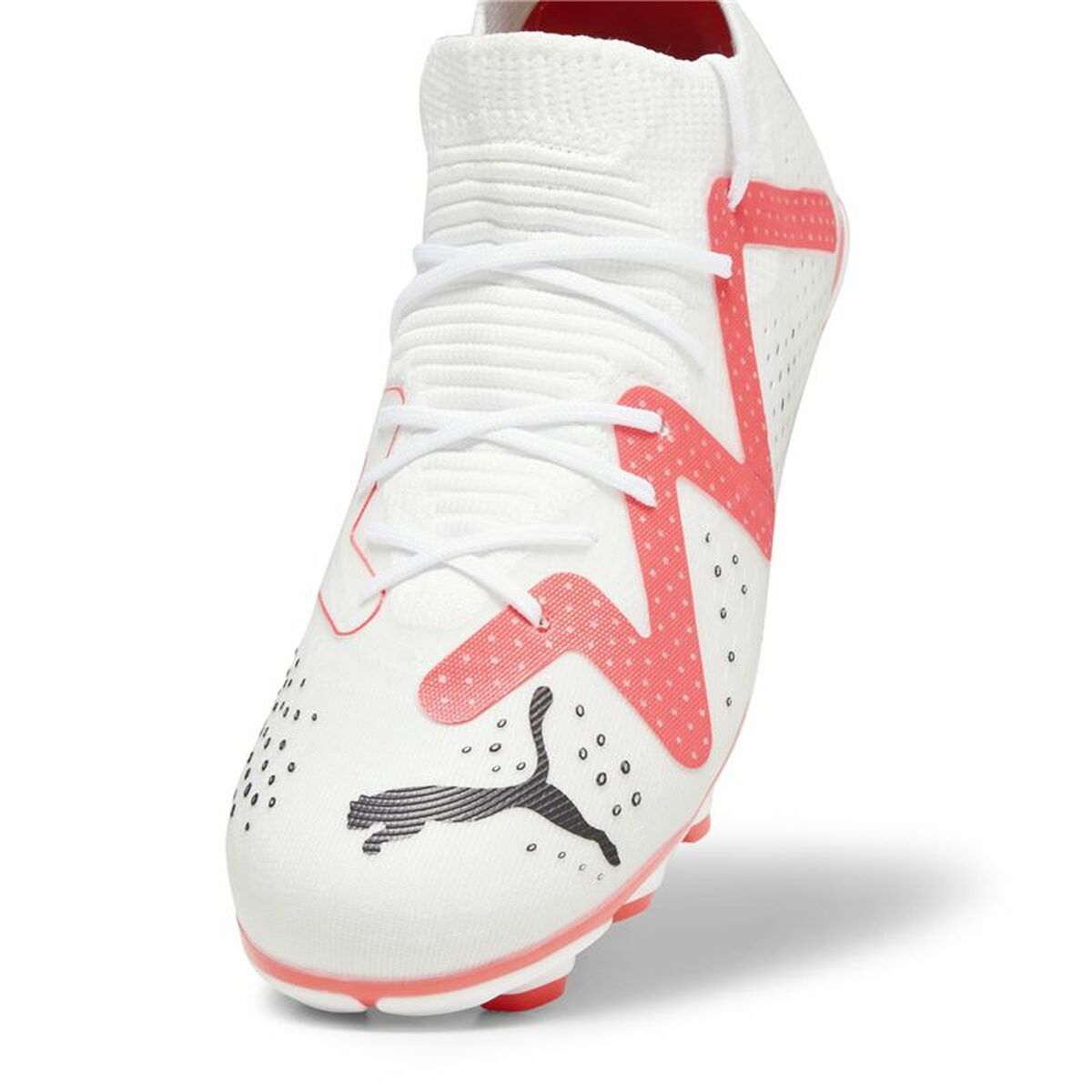 Scarpe da Calcio per Bambini Puma Future Match Fg/Ag J Bianco Rosso