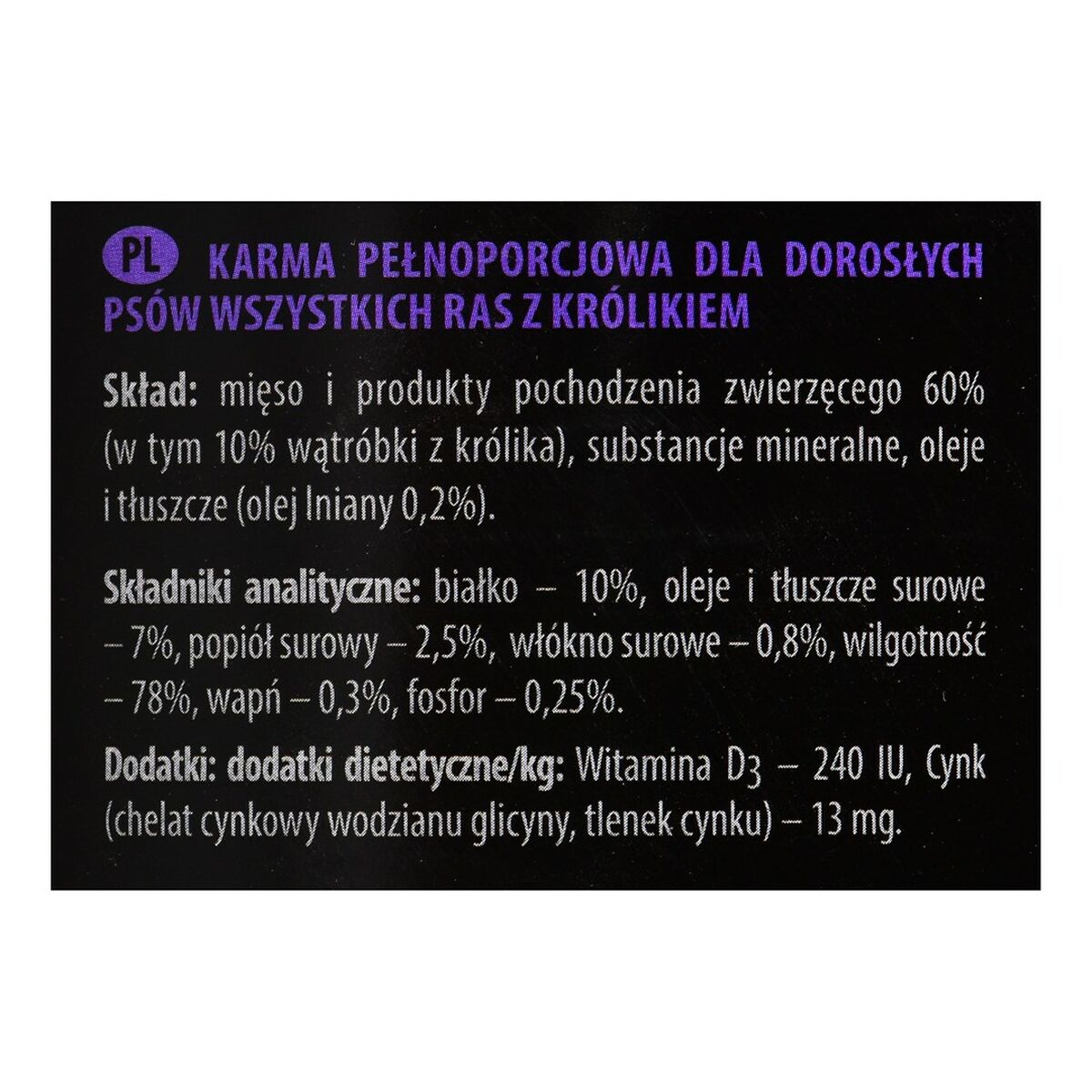 Cibo umido Dolina Noteci Piper Animals Coniglio 800 g