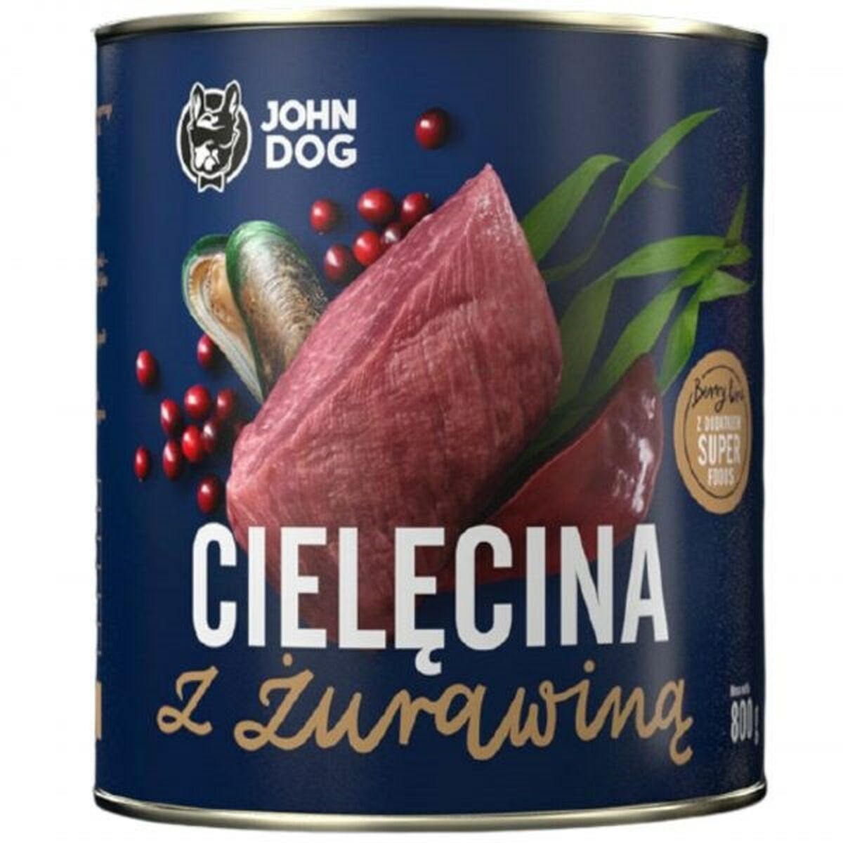 Cibo umido John Dog Mirtillo Carne di vitello 6 x 800 g