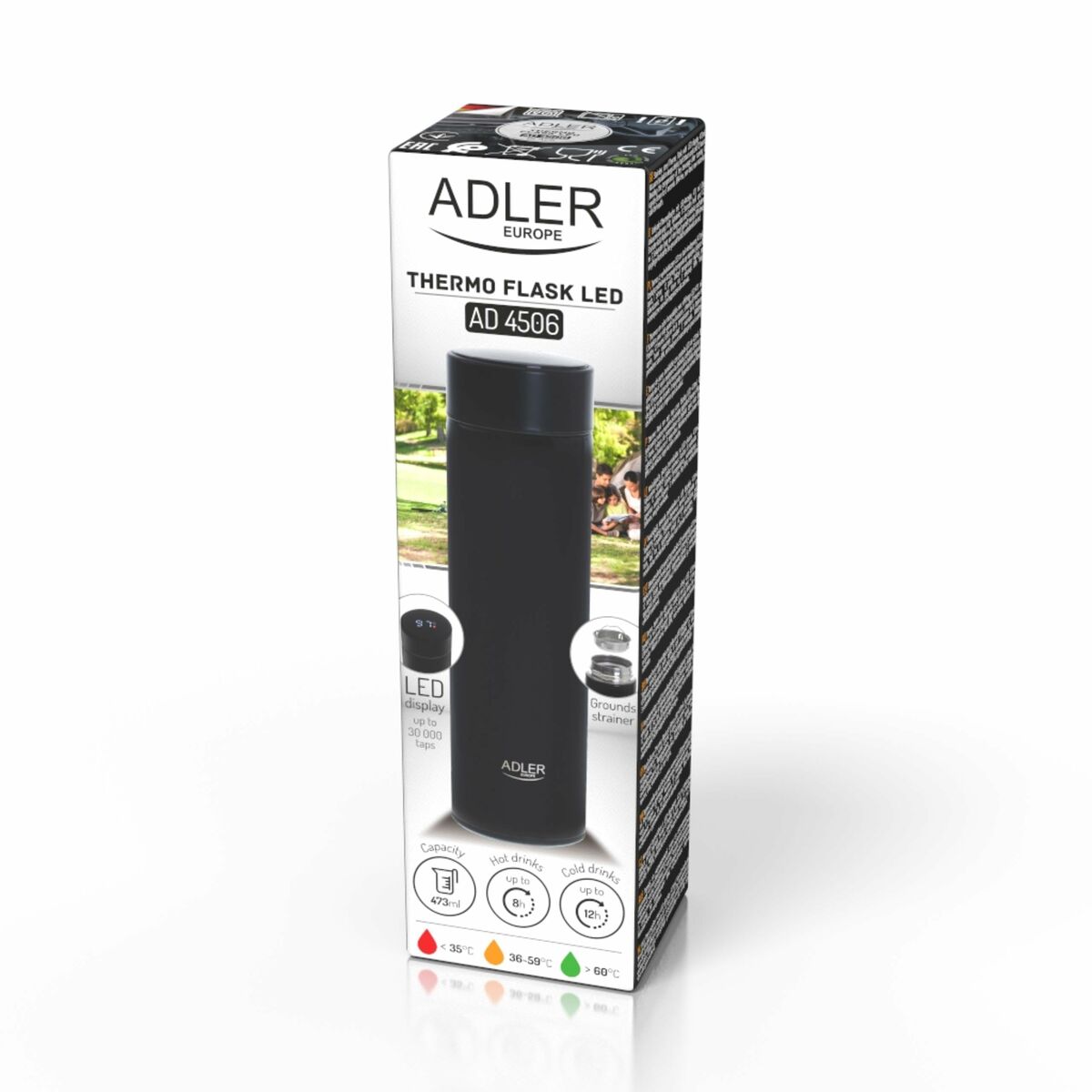 Thermos Adler AD 4506bk Nero 470 ml Acciaio inossidabile