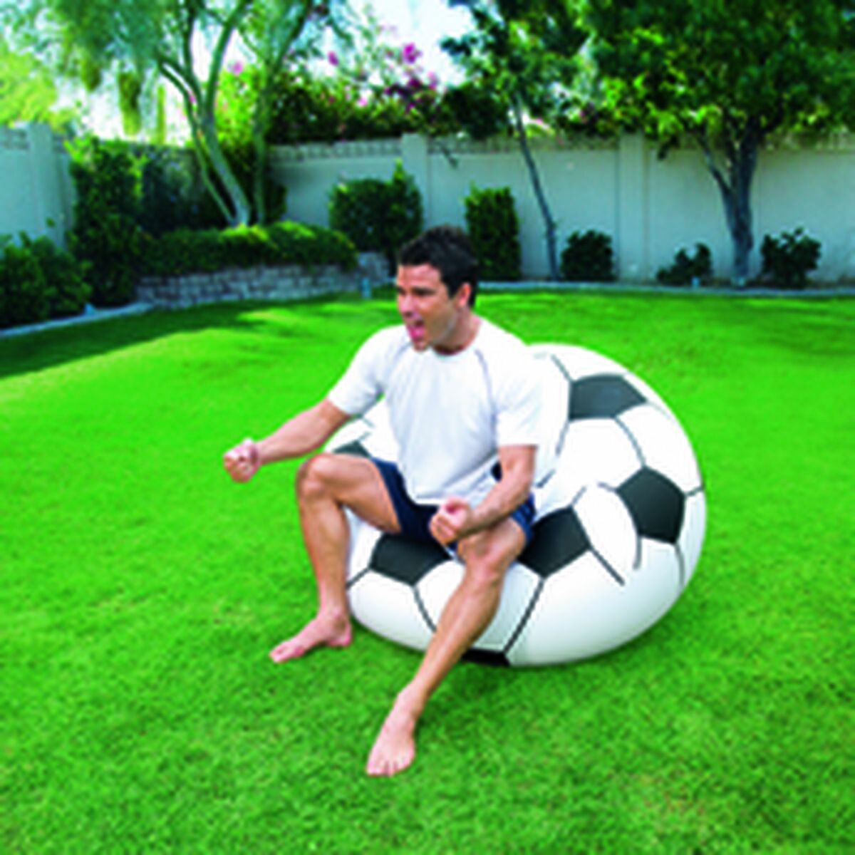 Pouf Gonfiabile Bestway Pallone da Calcio 114 x 112 x 71 cm