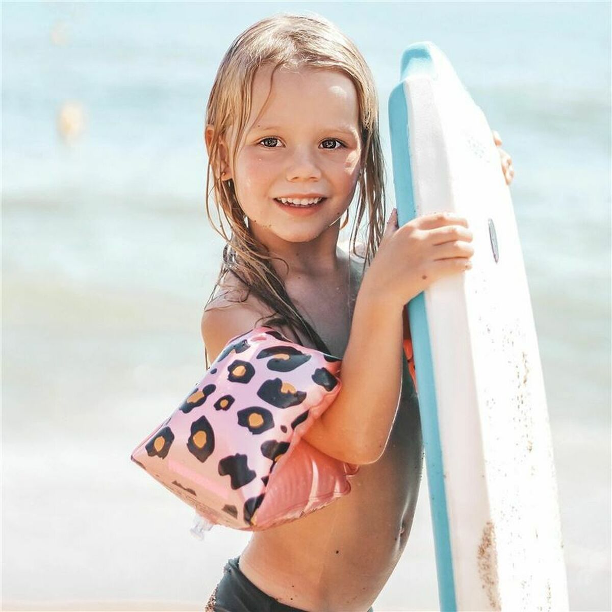 Manicotti Swim Essentials Leopard Rosa 2-6 anni