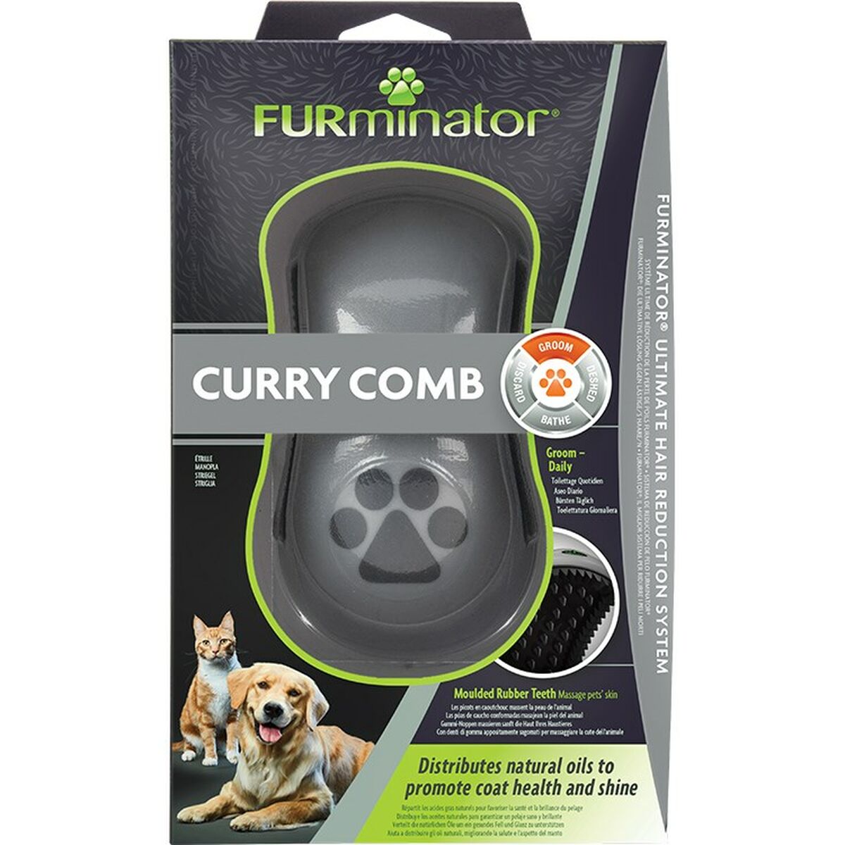 Pettine Furminator Gomma Nero Caucciù