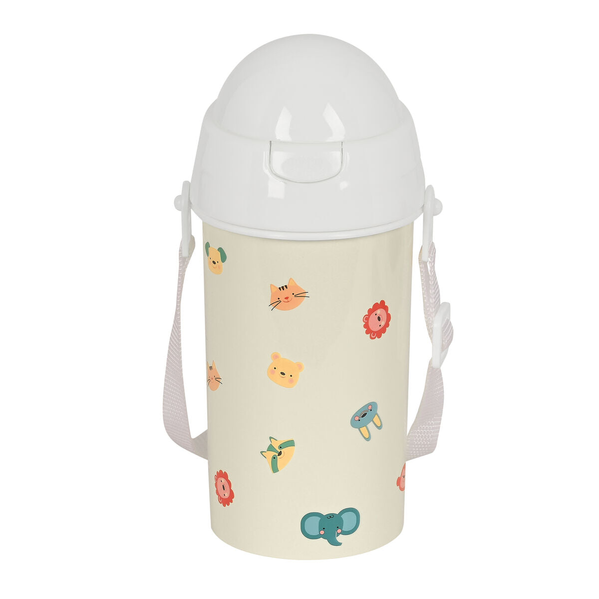 Bottiglia con Tappo e Cannuccia Safta Cabecitas Crema 500 ml