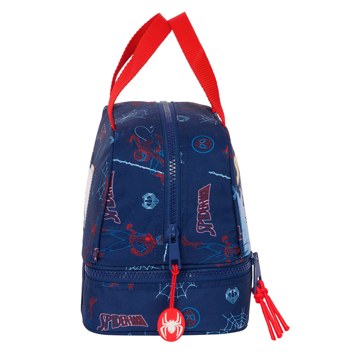 Portamerenda Spider-Man Neon Blu Marino 20 x 20 x 15 cm