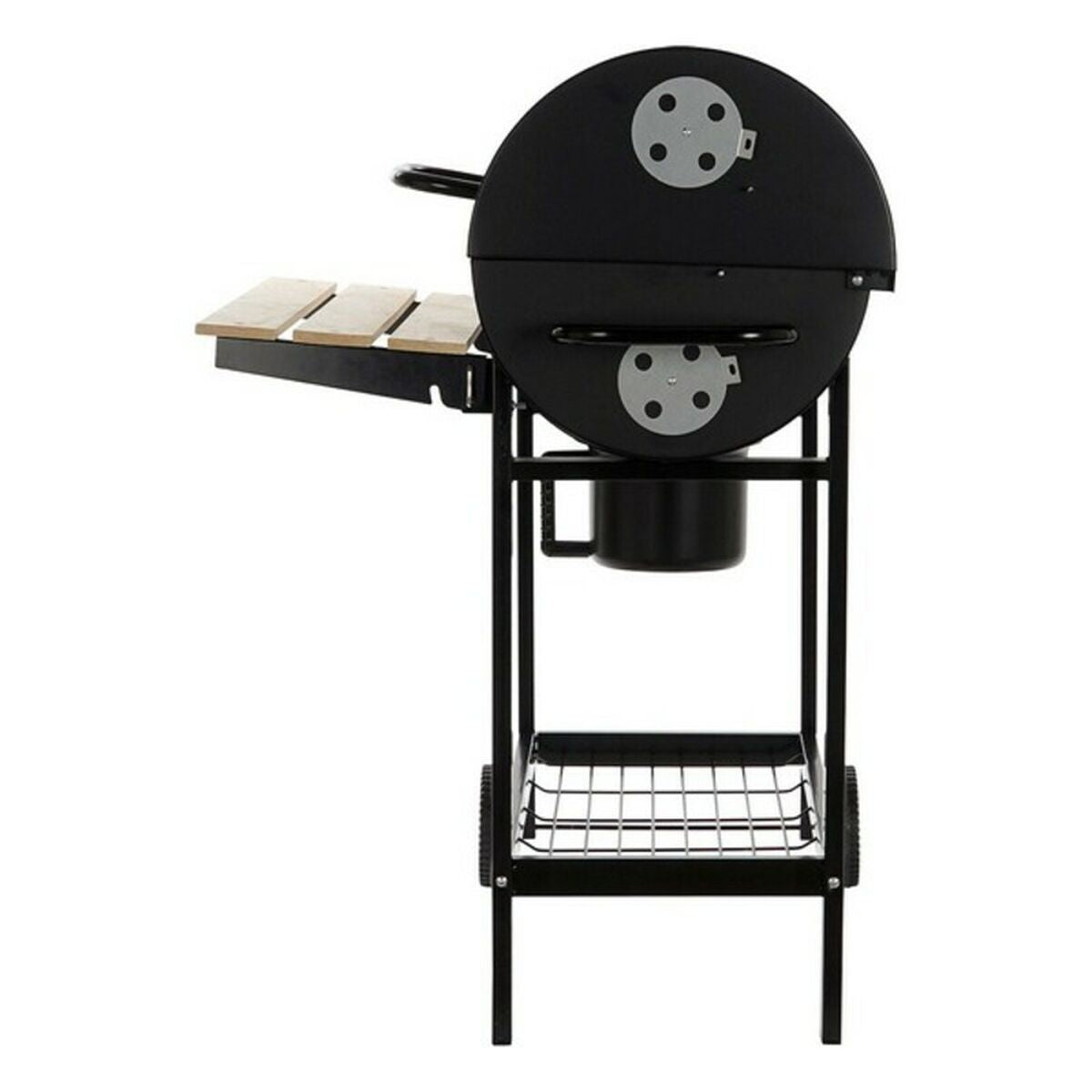 Barbecue a Carbone con Coperchio e Ruote DKD Home Decor Nero Naturale Legno Metallo Acciaio 108 x 71 x 103 cm