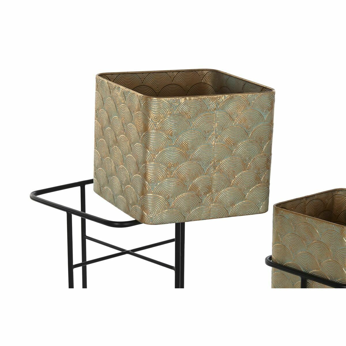 Set di vasi da fiori DKD Home Decor Metallo 34 x 34 x 76 cm (2 Unità)