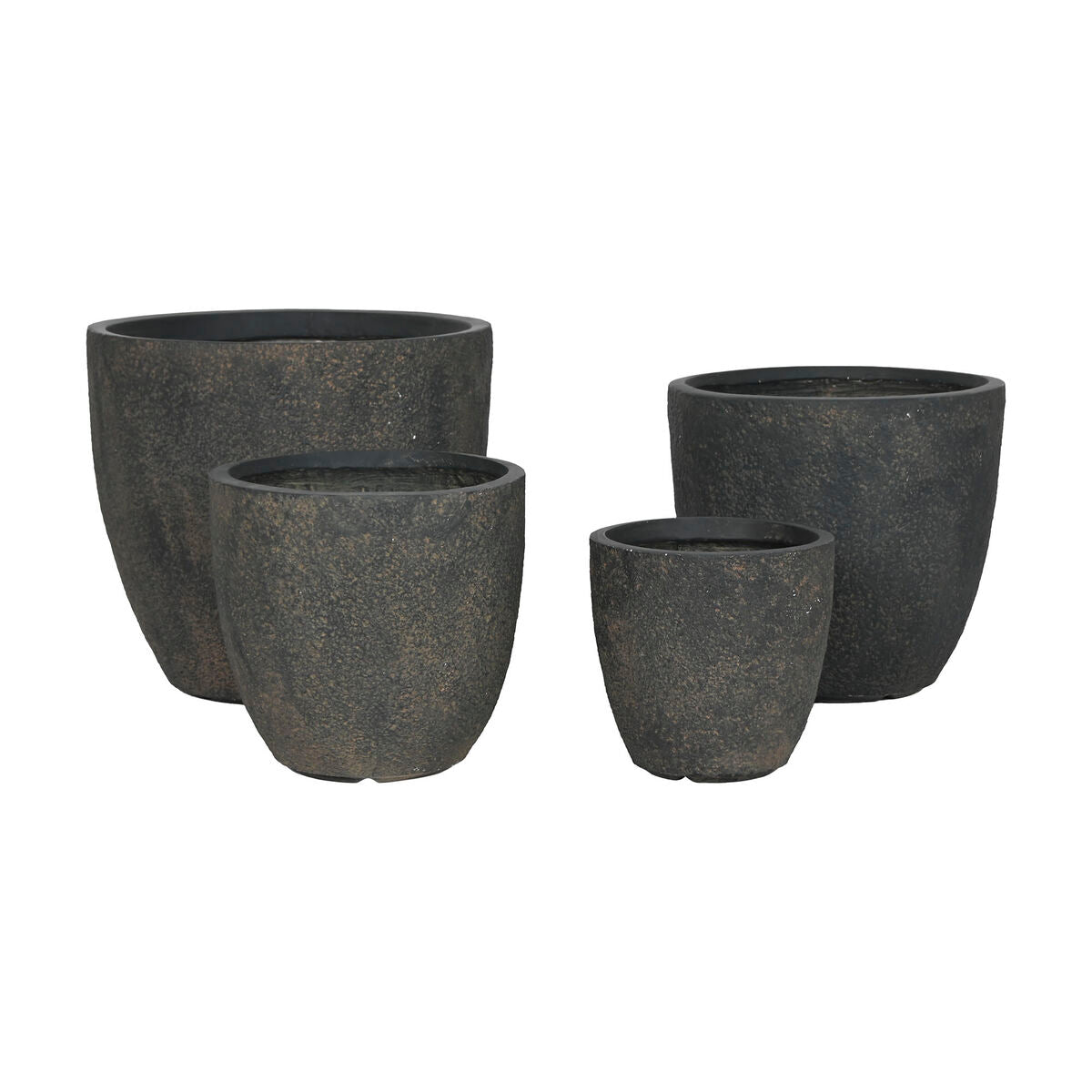 Set di vasi da fiori Home ESPRIT Grigio Fibra Magnesio 44,5 x 44,5 x 41 cm