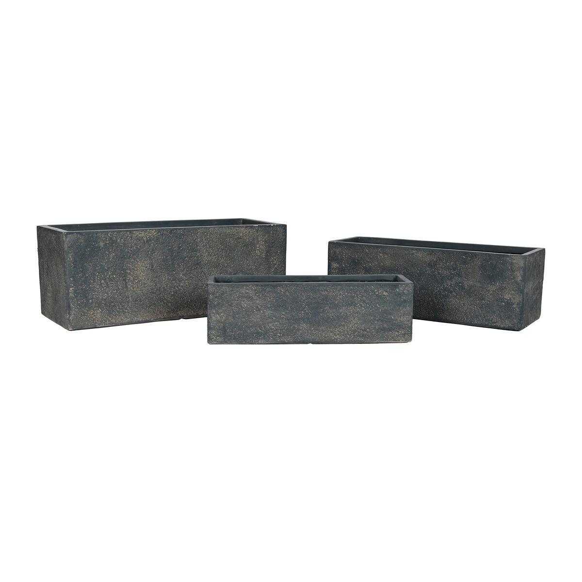 Set di vasi da fiori Home ESPRIT Grigio Fibra Magnesio 78 x 30 x 30 cm