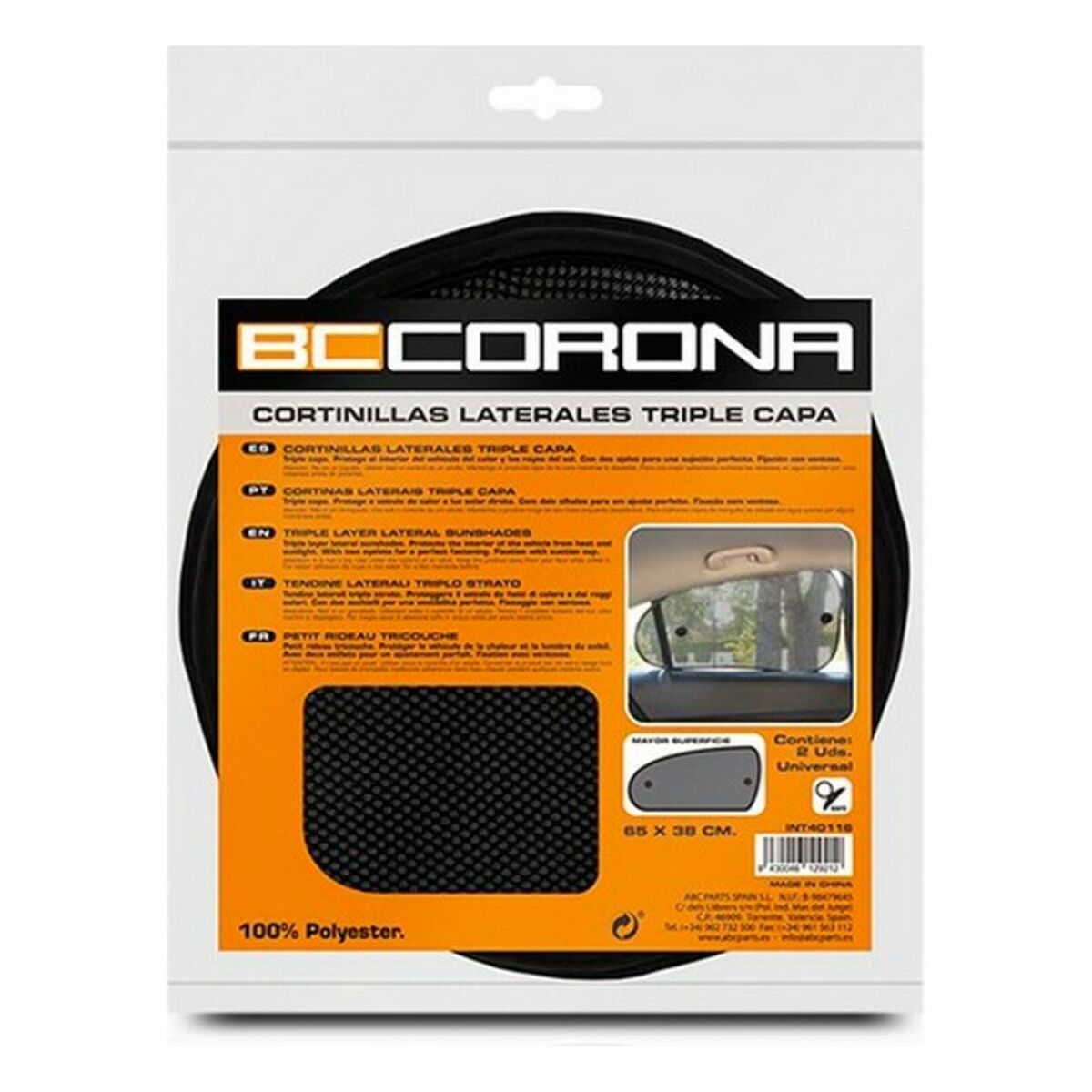 Tendina Laterale per Auto BC Corona INT40116 (65 x 38 cm)(2 pcs)