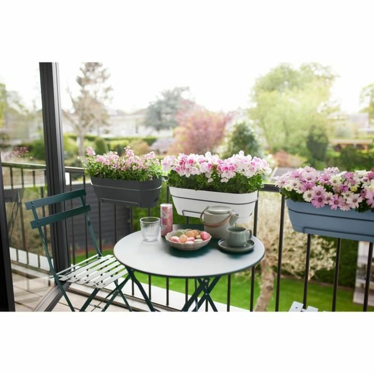 Vaso rettangolare da Balcone Elho 70 cm Azzurro Plastica