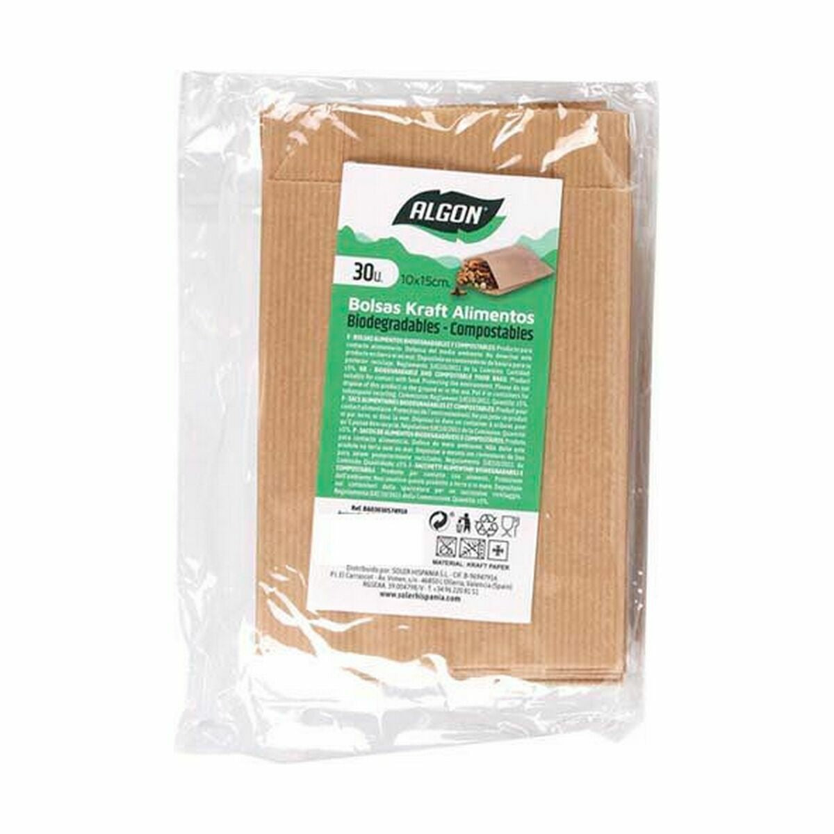 Set di Buste Algon Monouso carta kraft 30 Pezzi 10 x 15 cm (36 Unità)