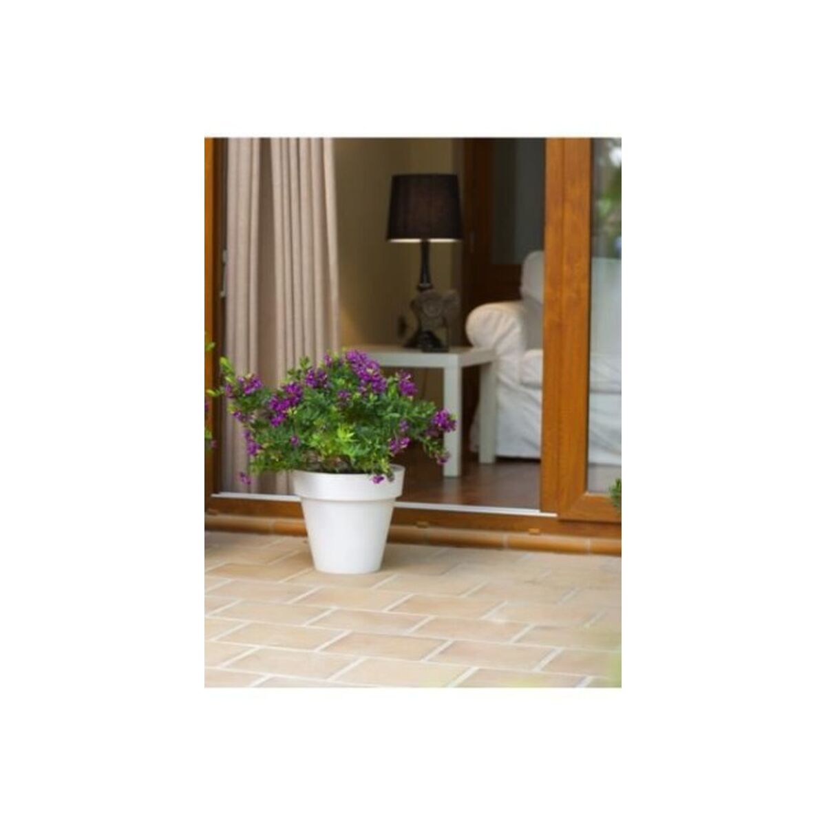 Vaso Plastiken Bianco 48 cm