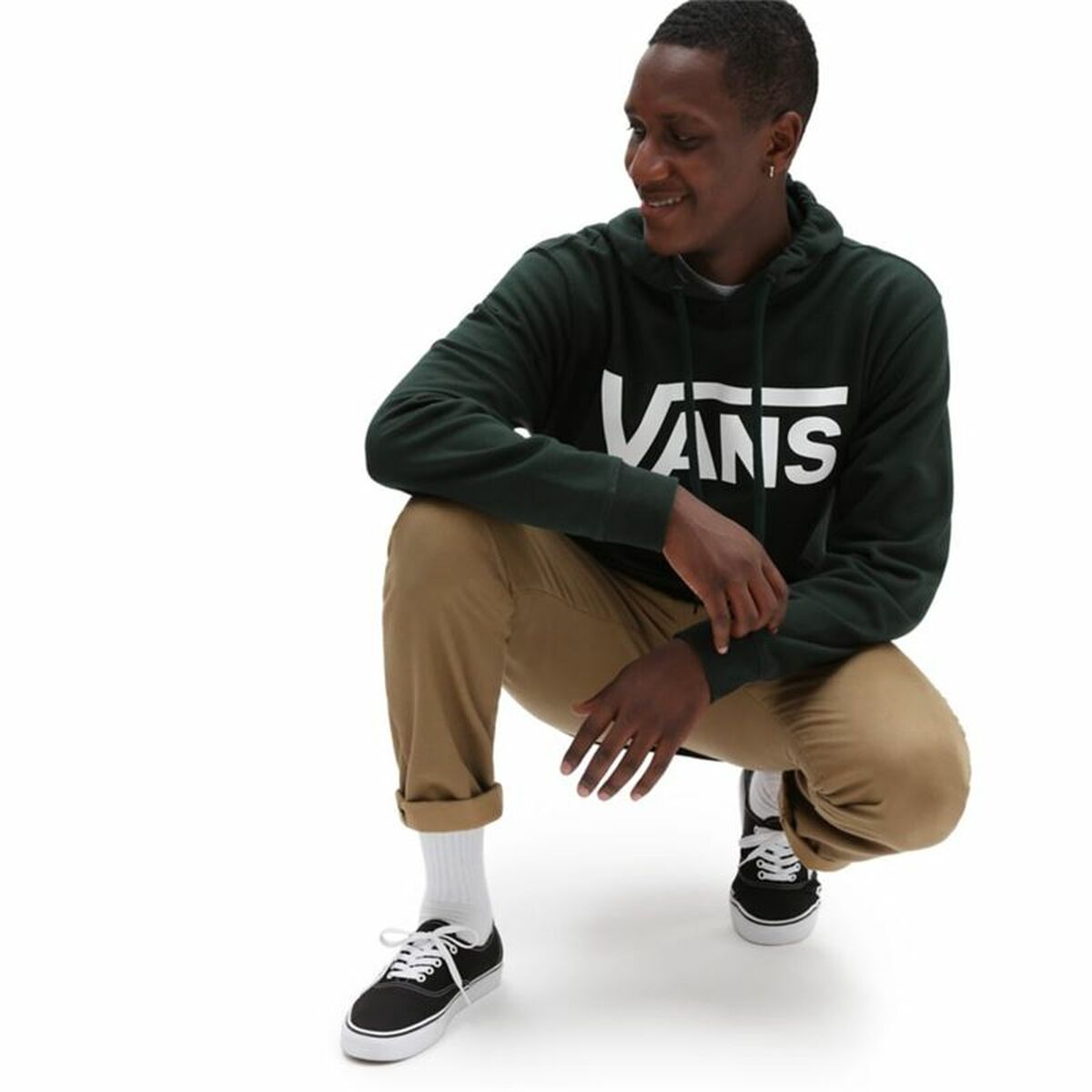 Felpa con Cappuccio Uomo Vans Classic Verde