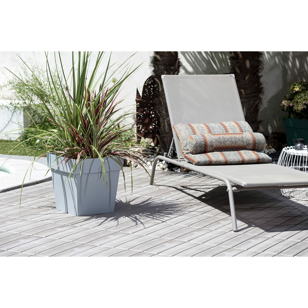 Vaso EDA Grigio Quadrato 39 x 39 x 39 cm