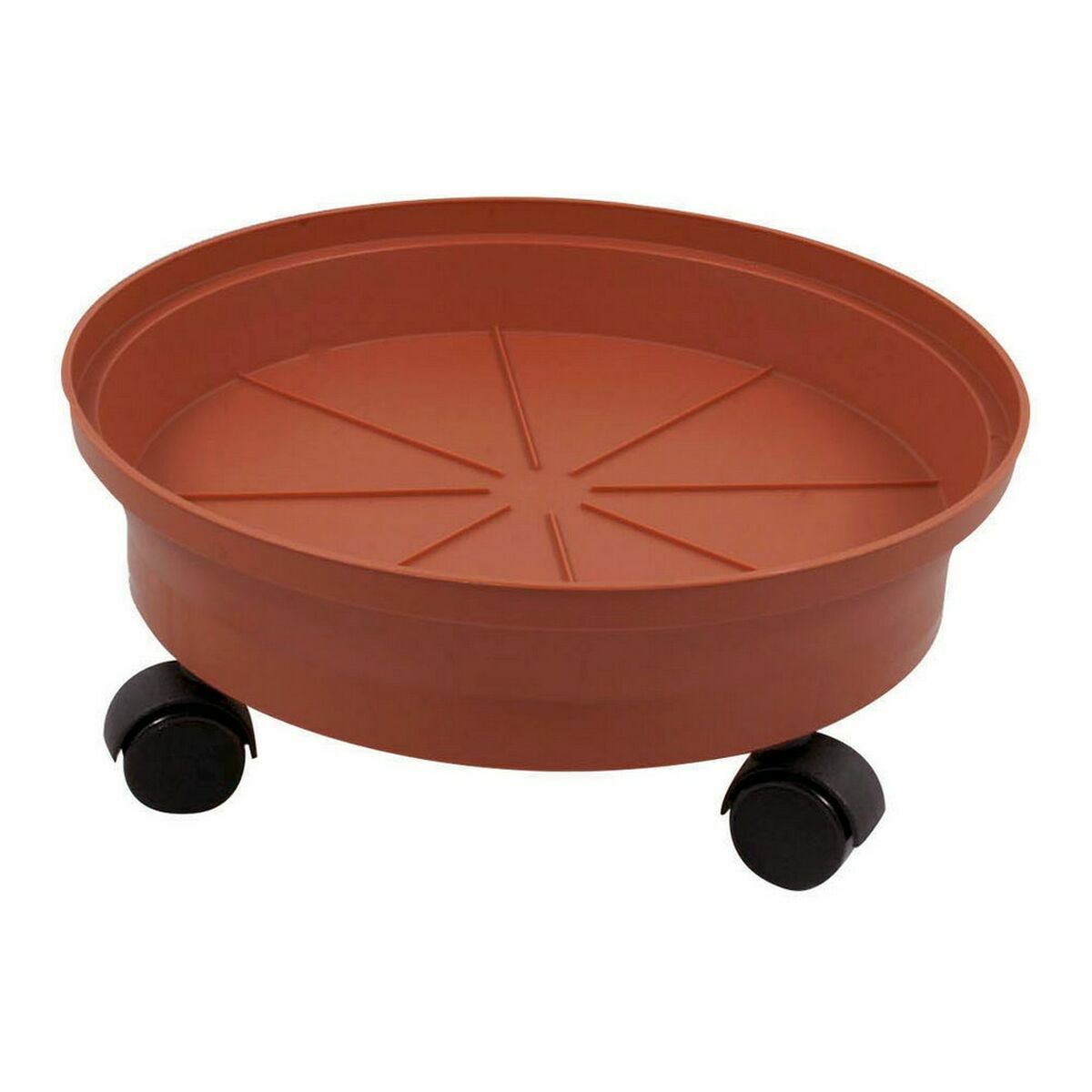 Supporto con Ruote per Vasi Green Time Greentime Con ruote Marrone 28 x 28 x 7 cm