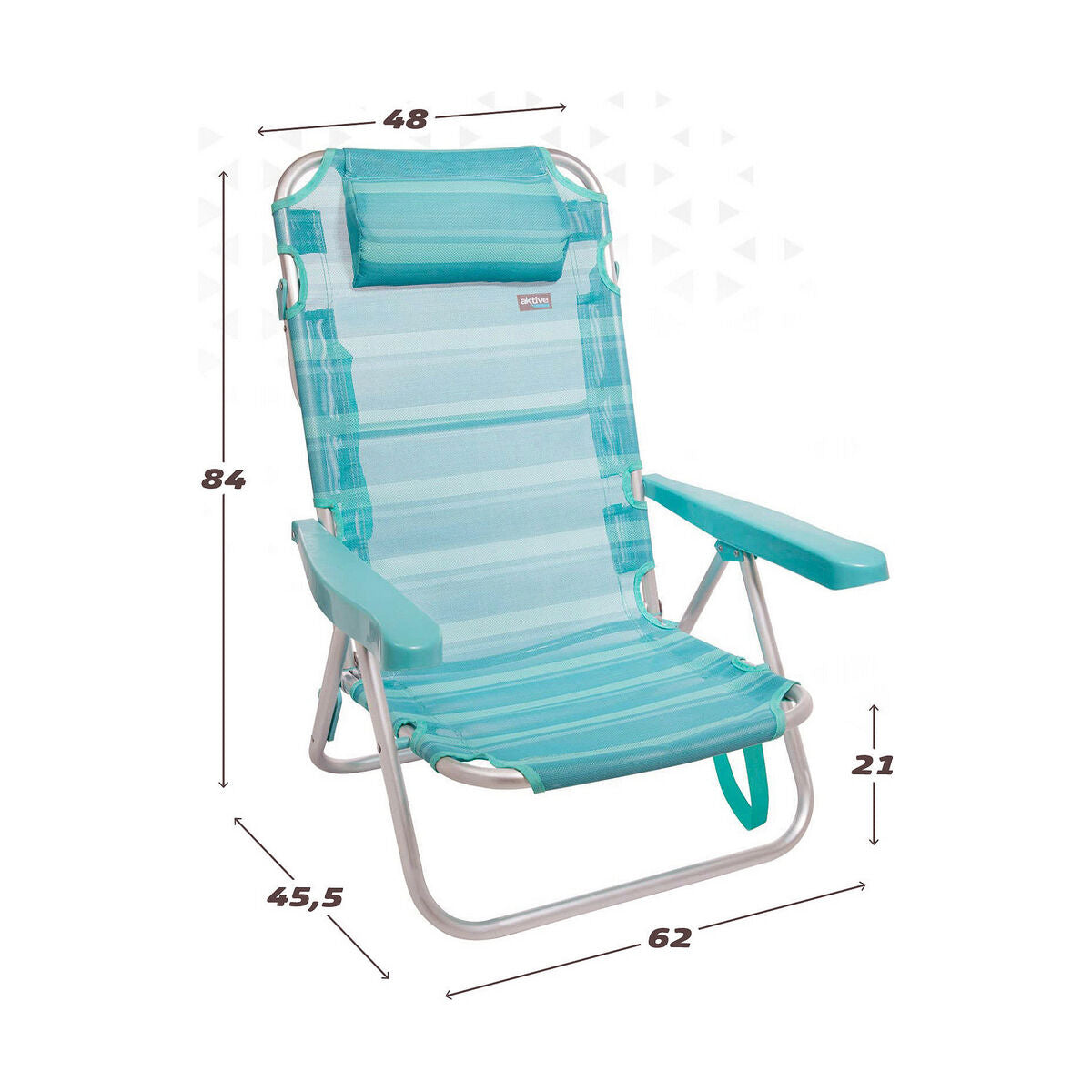 Sedia Pieghevole Colorbaby Mediterran Bianco Turchese 48 x 45,5 x 84 cm