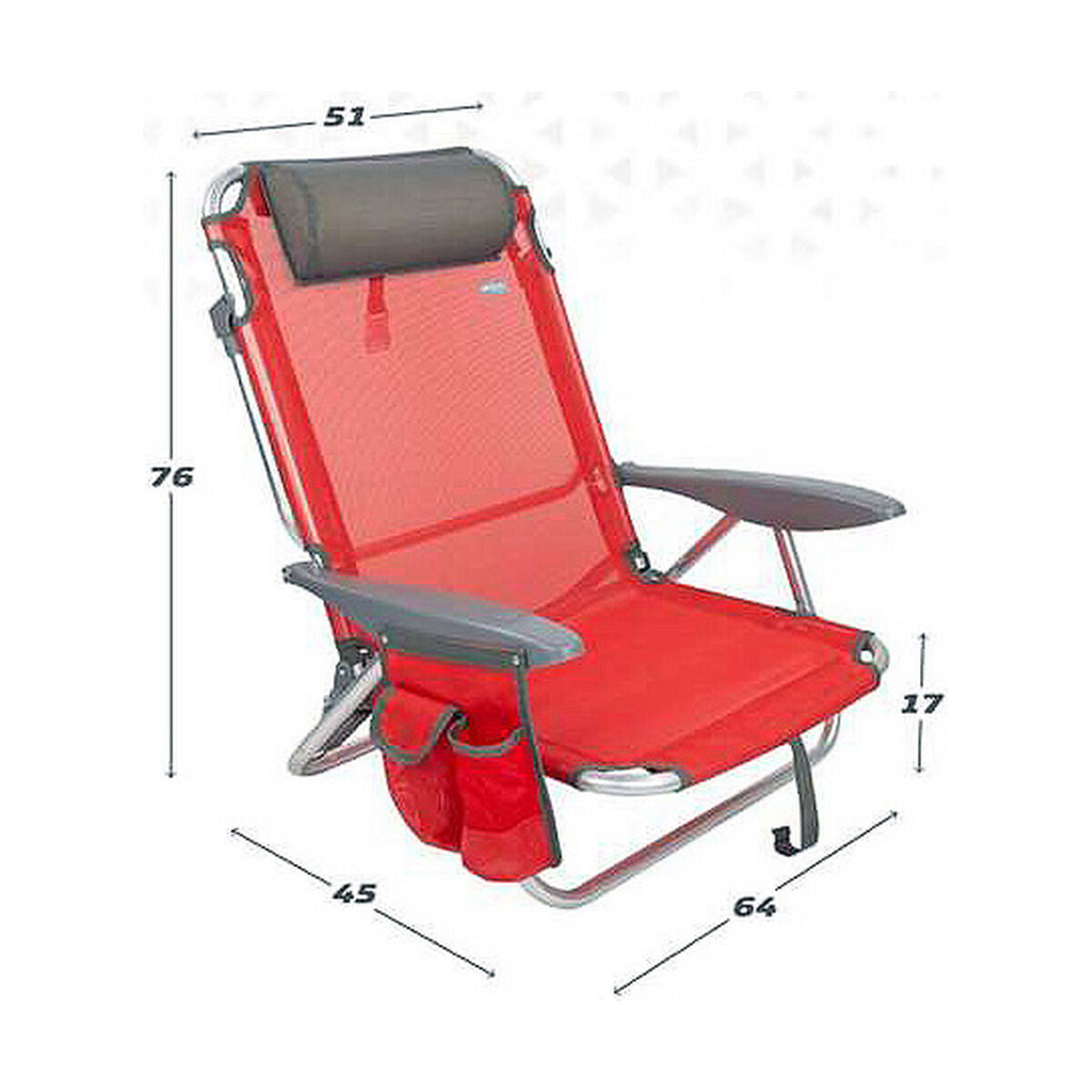 Sedia da Spiaggia Colorbaby 51 x 45 x 76 cm Rosso
