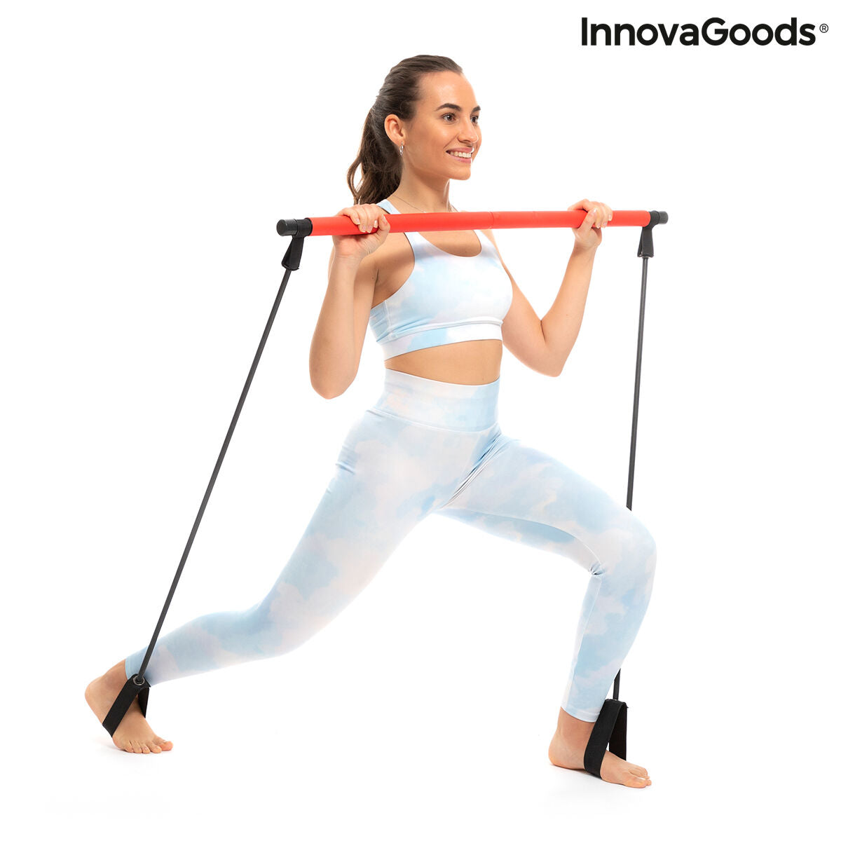 Barra da Fitness con Bande Elastiche e Manuale per gli Esercizi Resibar InnovaGoods V0103467 Nero (Ricondizionati B)