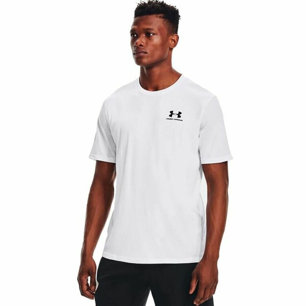 Maglia Sportiva a Maniche Corte Under Armour Sportstyle Left Chest Bianco