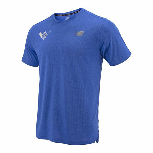 Maglia a Maniche Corte Uomo New Balance Valencia Marathon Azzurro