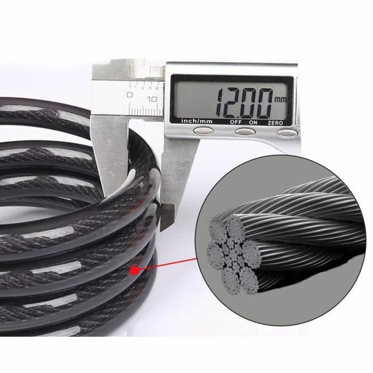 Cavo con lucchetto Beeper ME129-12 Nero