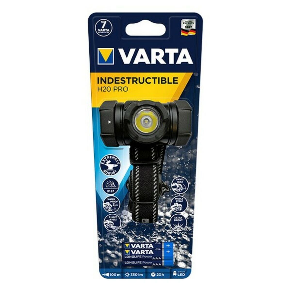 Torcia Frontale LED Varta H20 PRO IP67 4 W 350 lm