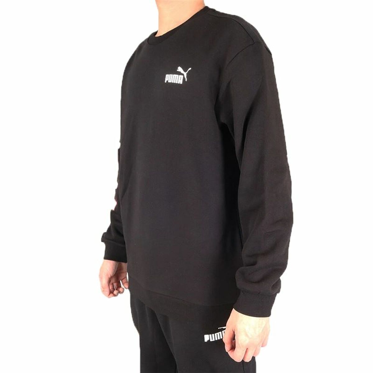 Felpa senza Cappuccio Uomo Puma Repeat Graphic Crew Nero