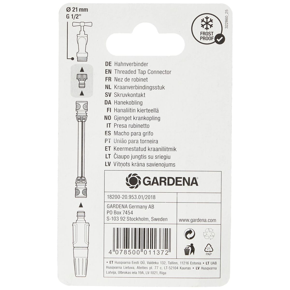 Bocchetta Gardena 18200-20 Adattatore (1/2")