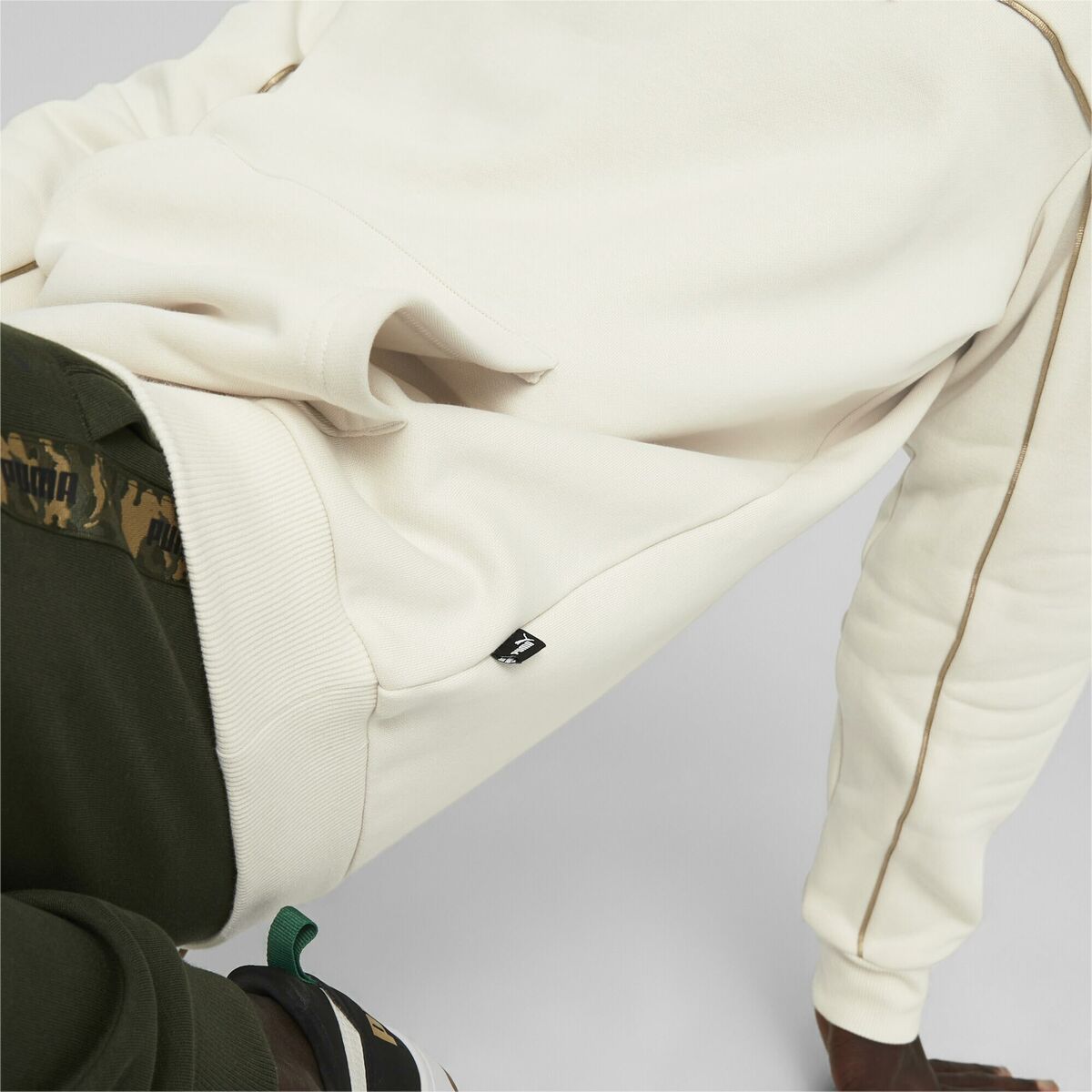 Felpa con Cappuccio Uomo Puma Ess+ Minimal Gold Bianco