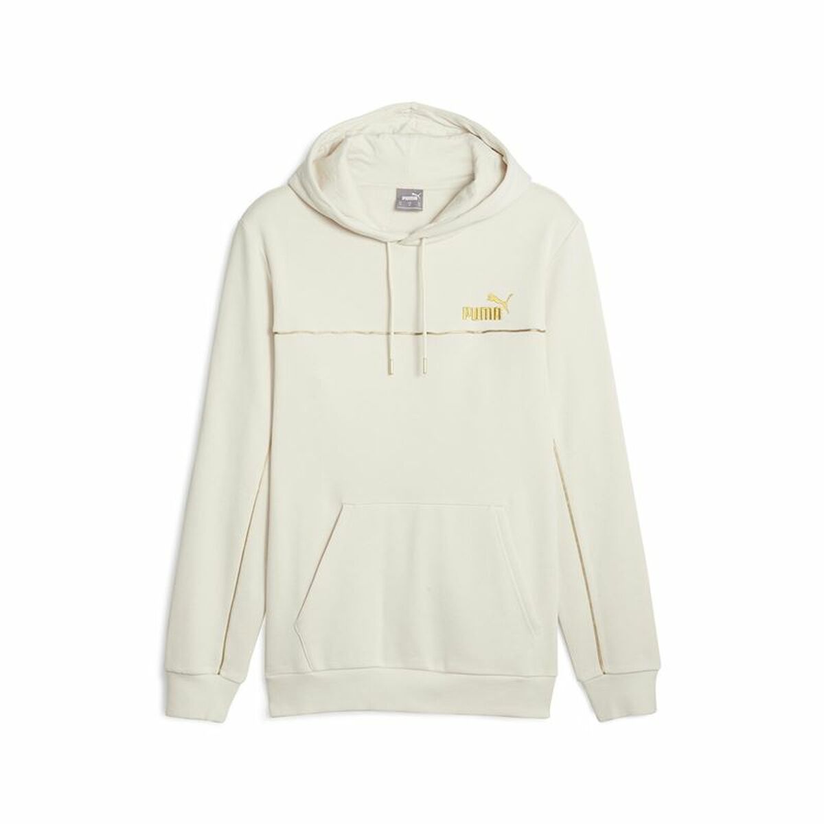 Felpa con Cappuccio Uomo Puma Ess+ Minimal Gold Bianco