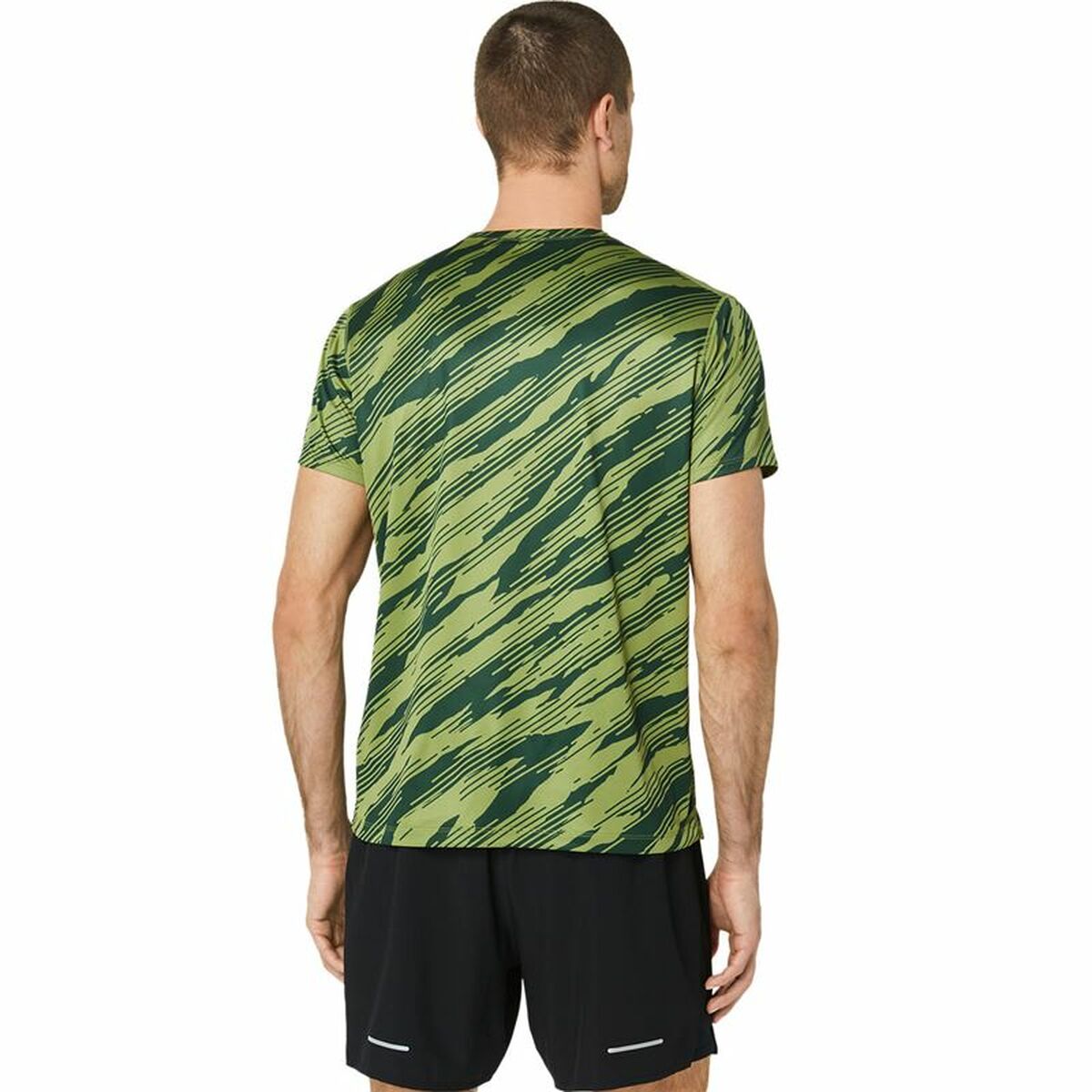 Maglia a Maniche Corte Uomo Asics Core All Over Print Ss  Verde