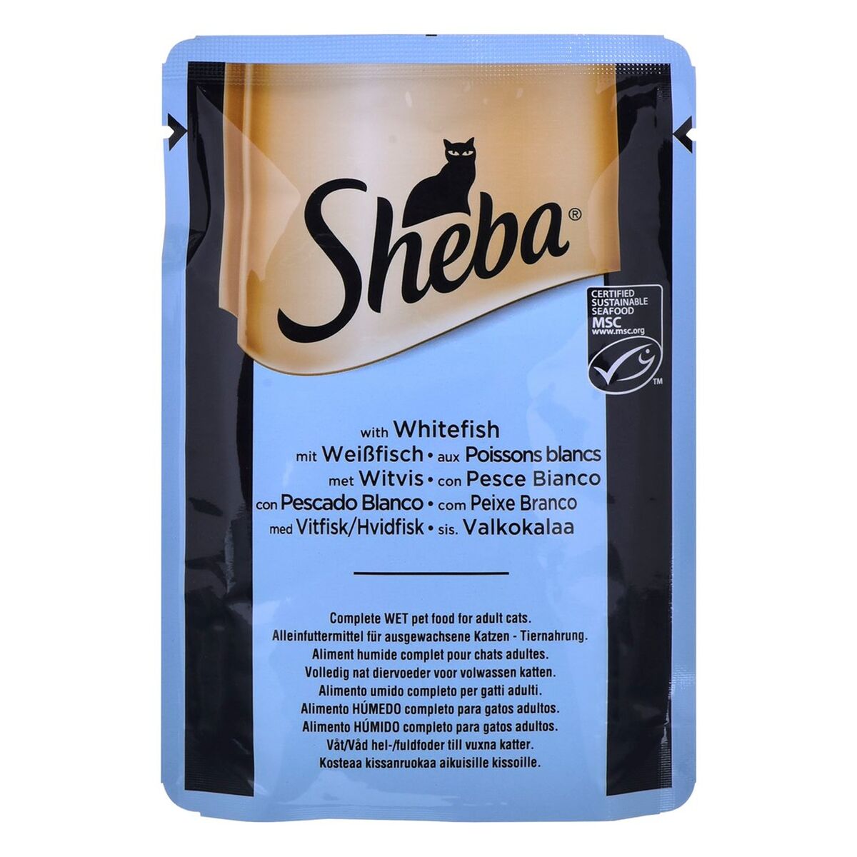 Cibo per gatti Sheba Delikatesse Fisch Variation Salmone Tonno Baccalà 80 x 85 g