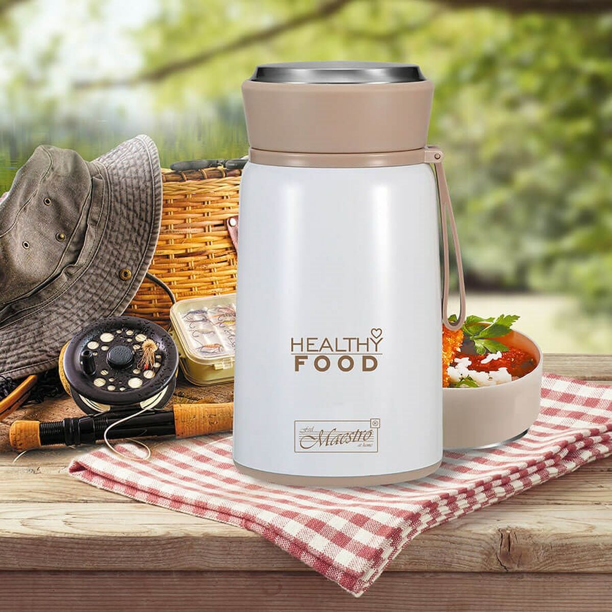 Thermos Feel Maestro Bianco Acciaio inossidabile Plastica 800 ml