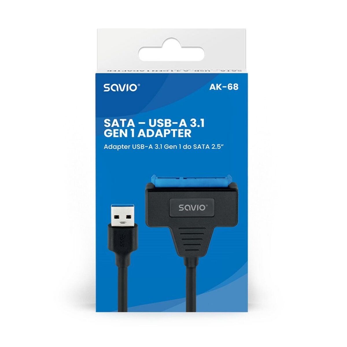 Adattatore da USB a SATA per Hard Disk Savio AK-68 25 cm