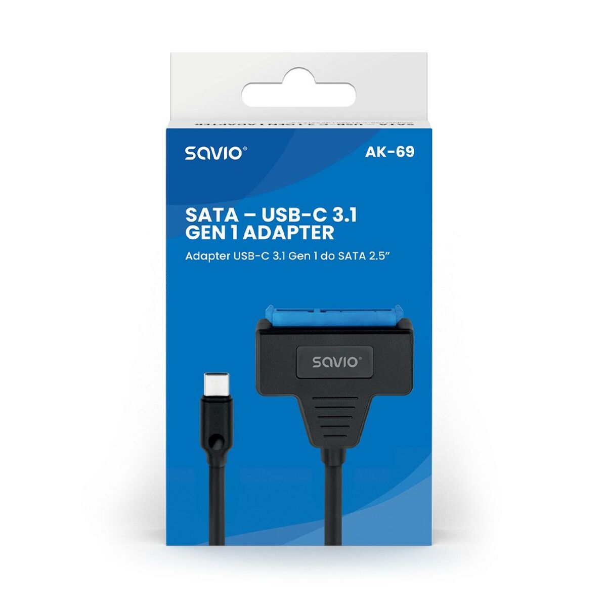 Adattatore da USB a SATA per Hard Disk Savio AK-69 25 cm