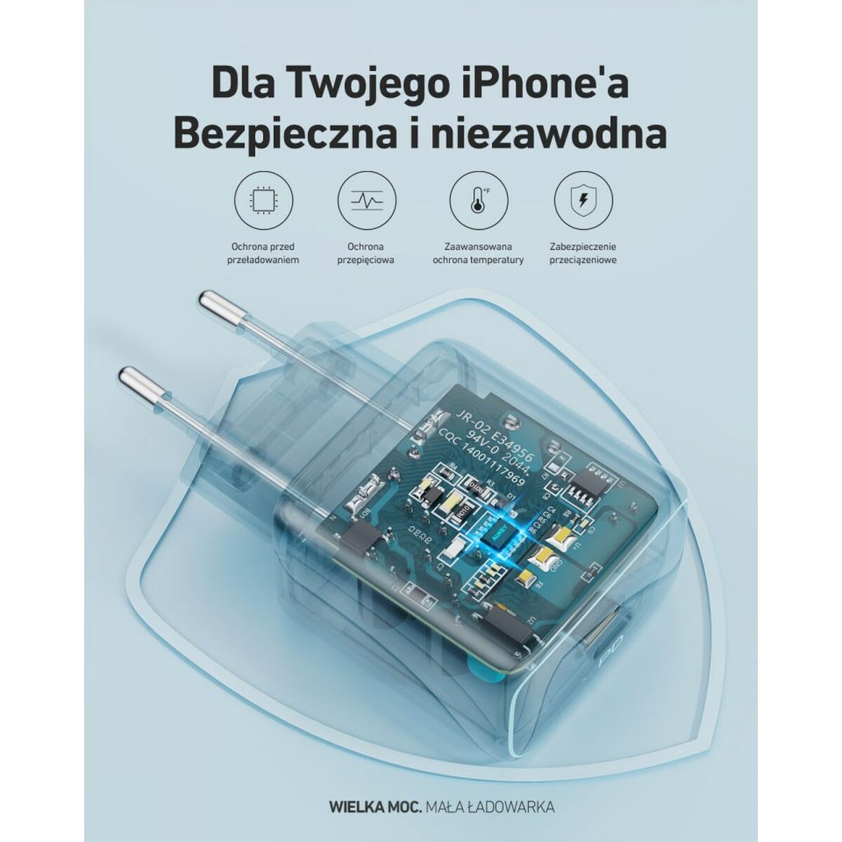 Caricabatterie da Parete Aukey PA-R1 Black Nero 20 W