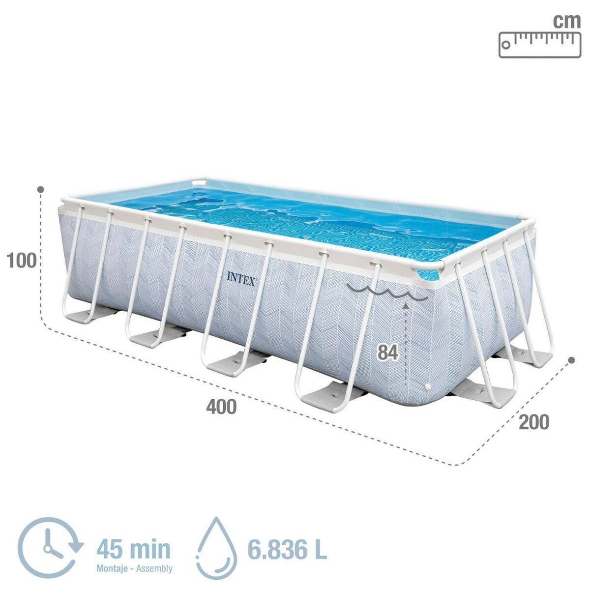 Piscina Smontabile Intex Prism Frame Rettangolare 400 x 200 x 100 cm