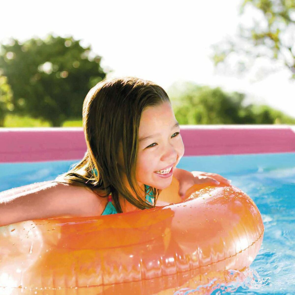 Piscina Smontabile Intex Metal Frame 28290NP Rosa 244 x 74 x 244 cm