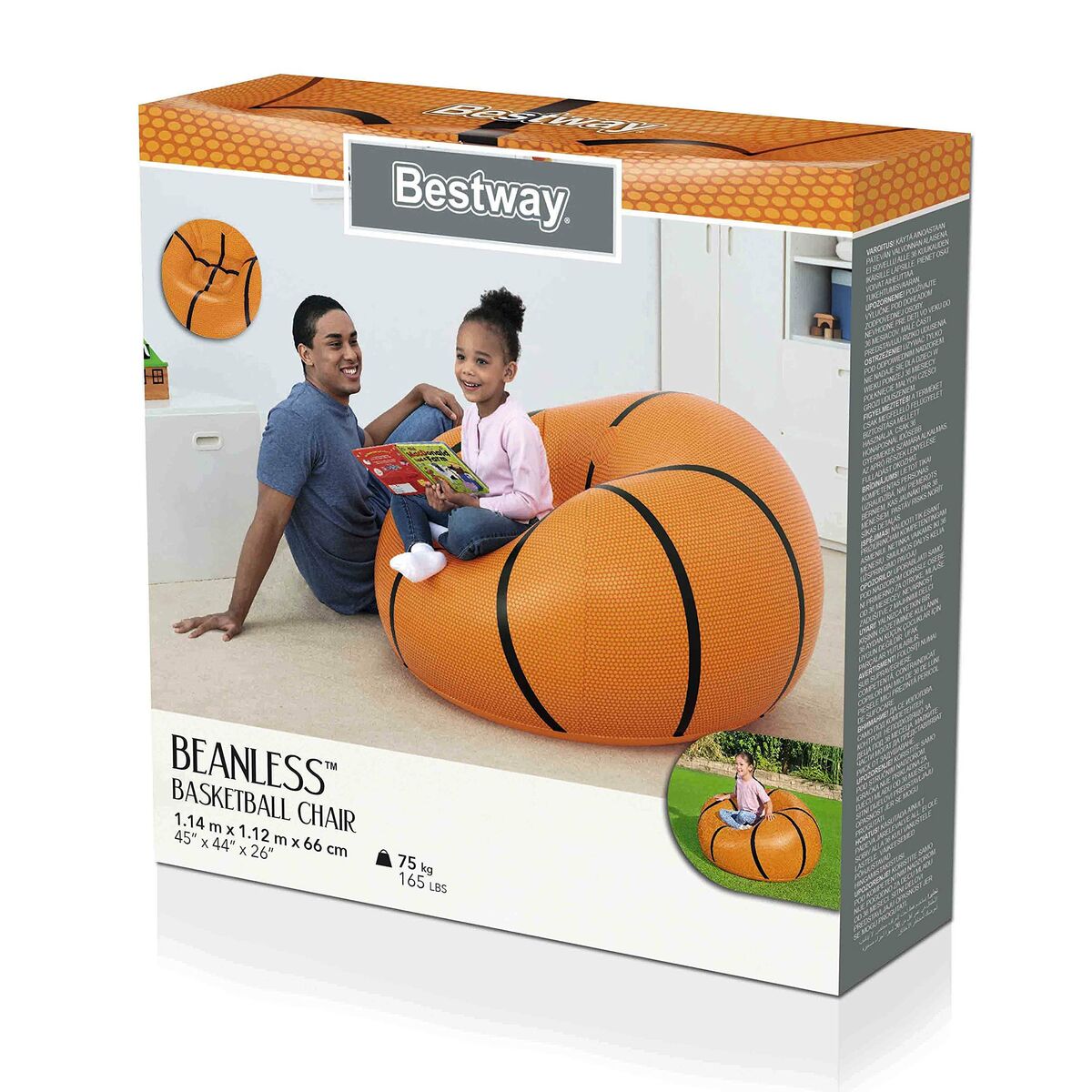 Poltrona Gonfiabile Bestway Basket 114 x 112 x 66 cm Arancio