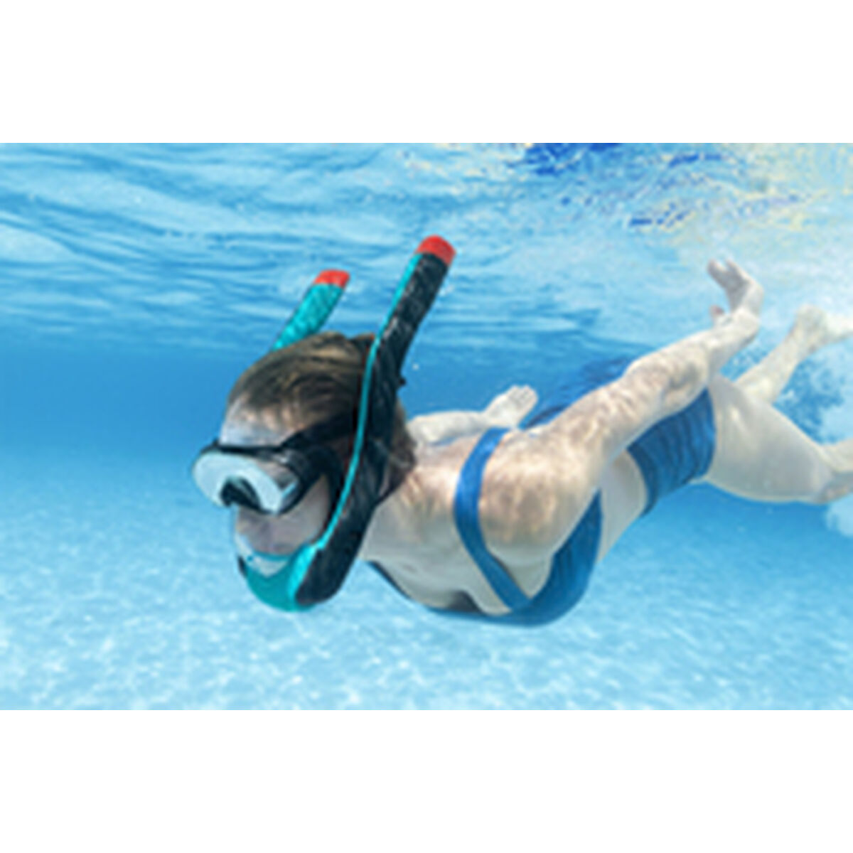 Occhialini da Snorkeling e Boccaglio per Bambini Bestway Azzurro Nero Multicolore L/XL
