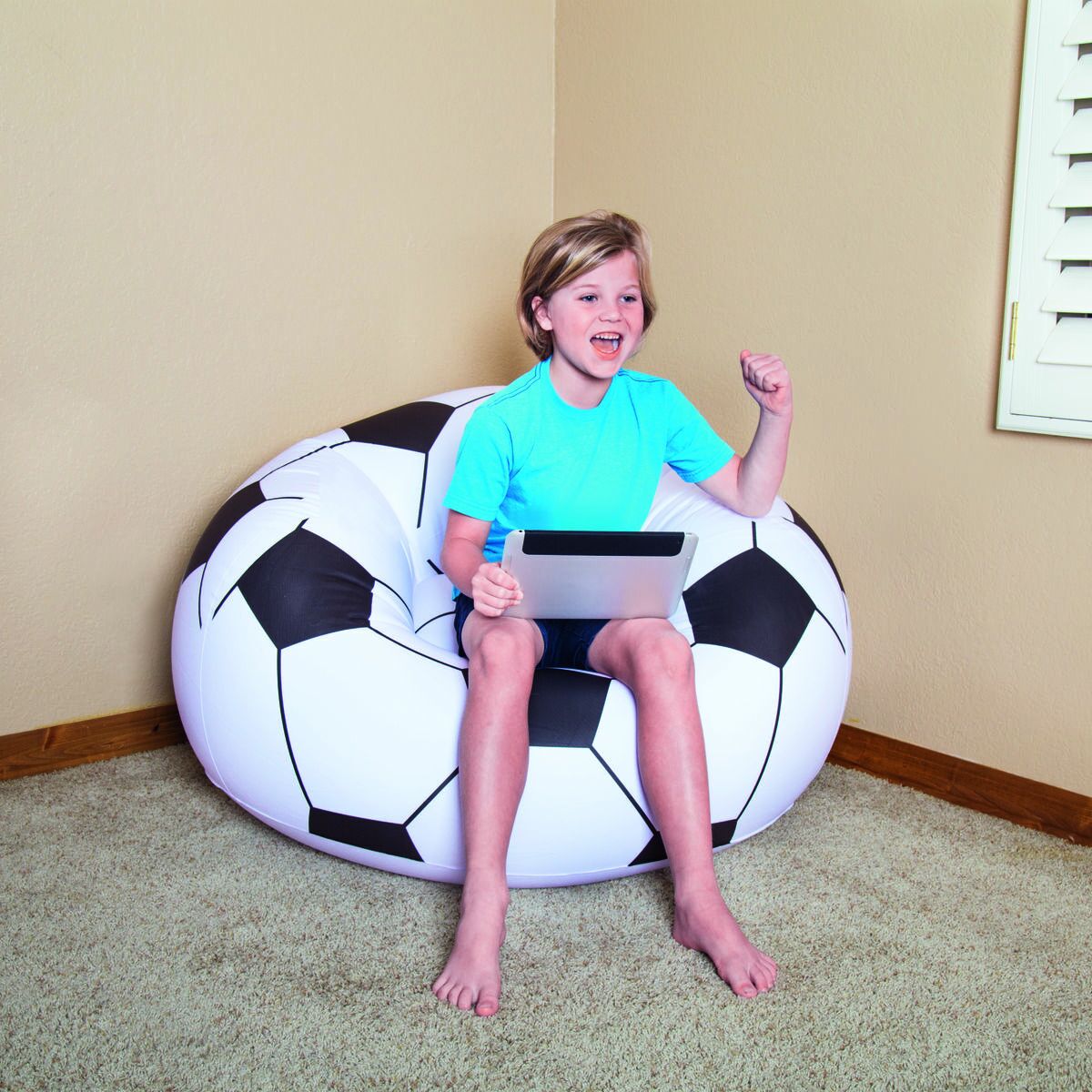 Pouf Gonfiabile Bestway Pallone da Calcio 114 x 112 x 71 cm