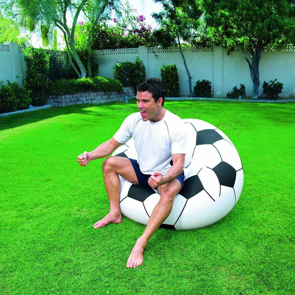 Pouf Gonfiabile Bestway Pallone da Calcio 114 x 112 x 71 cm
