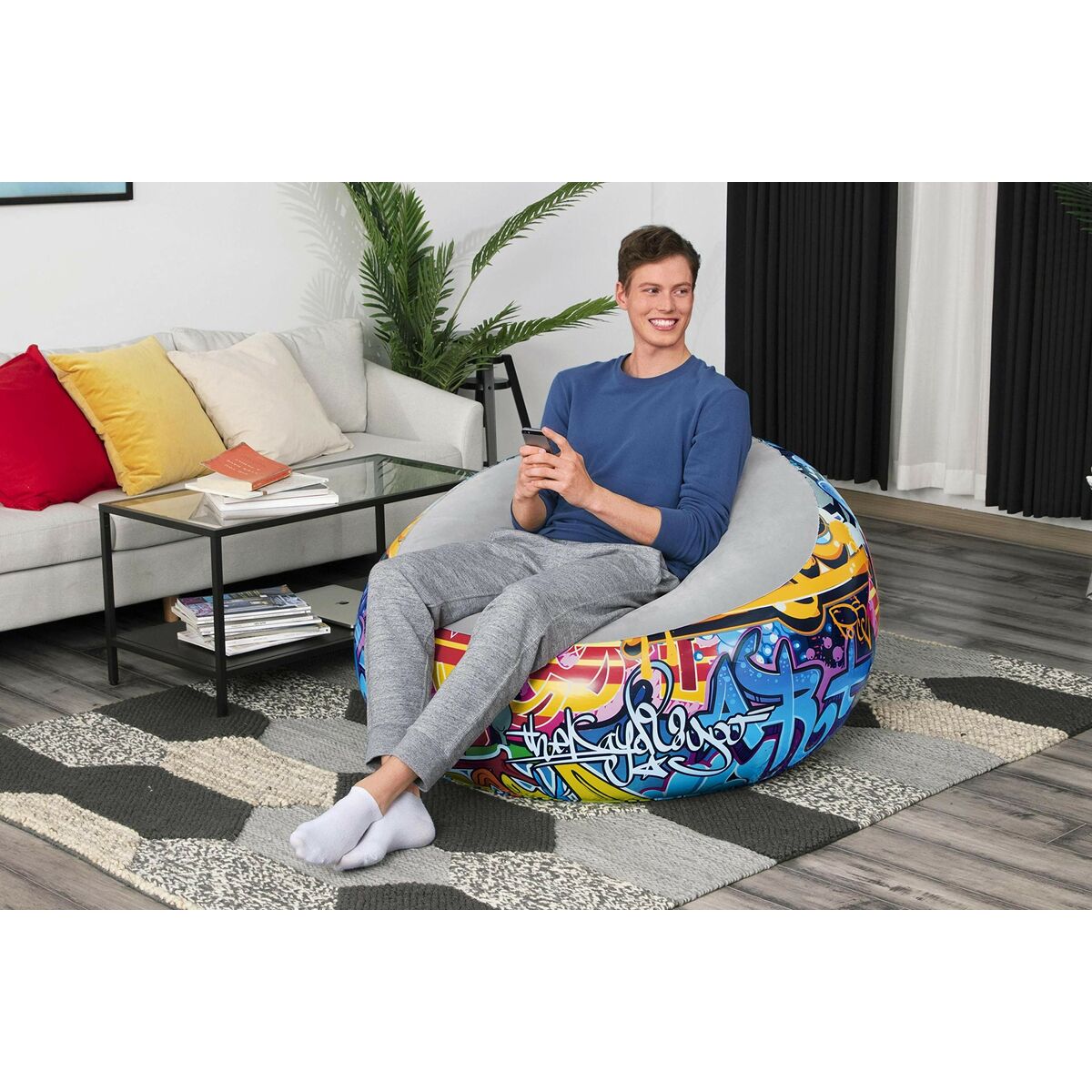 Poltrona Gonfiabile Bestway Graffiti 112 x 112 x 66 cm