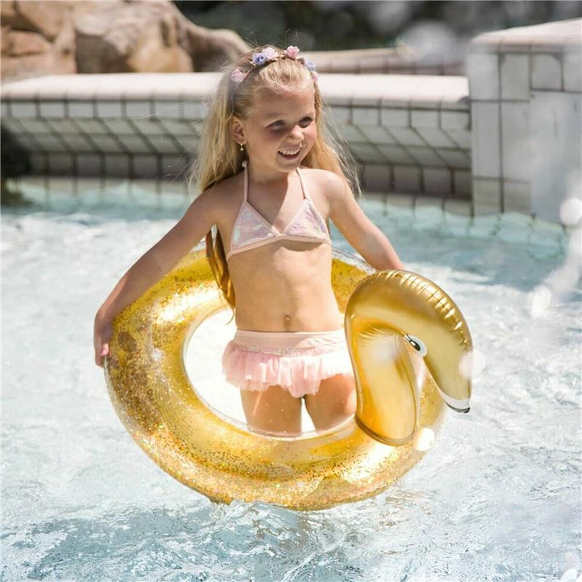 Salvagente Gonfiabile Swim Essentials Swan Glitter