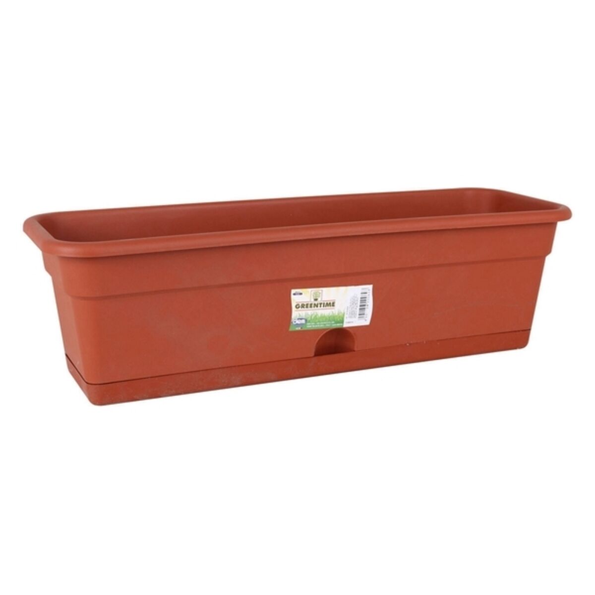 Vaso da Balcone con Piatto Dem Resistente Marrone