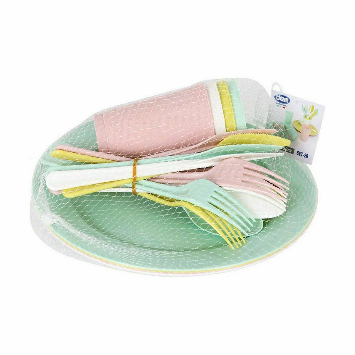 Set di Stoviglie Dem 20 Pezzi Multicolore Picnic (12 Unità)