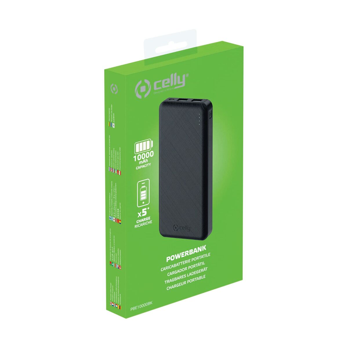 Power Bank Celly 10000 mAh Nero